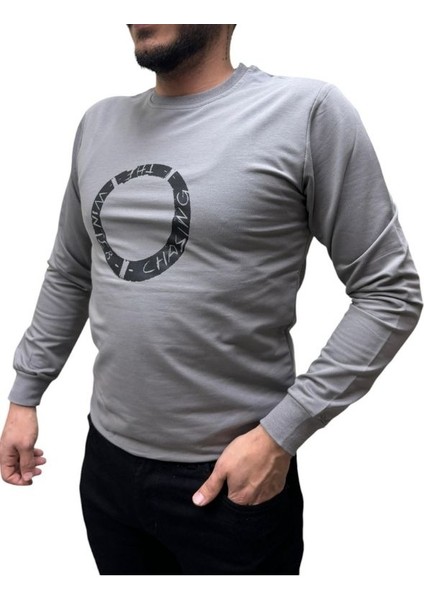 Baskı Desenli 2 Iplik Erkek Sweat