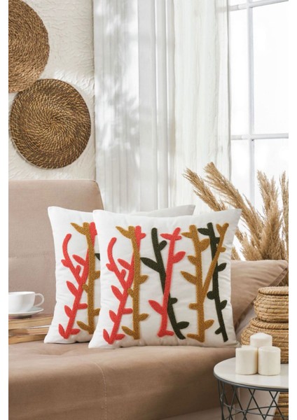 Nakışlı Mix Pamuklu 2'li Kırlent