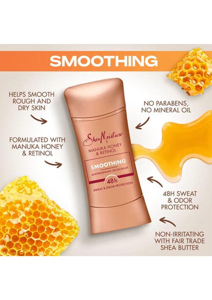 Manuka Honey & Retinol Smoothing Antiperspirant Stick Deodorant 74GR