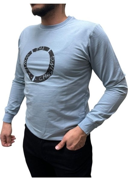 Baskı Desenli 2 Iplik Erkek Sweat