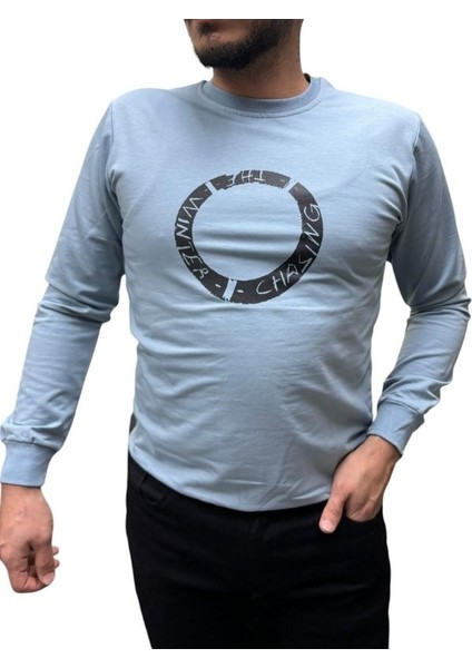 Baskı Desenli 2 Iplik Erkek Sweat fiyatları