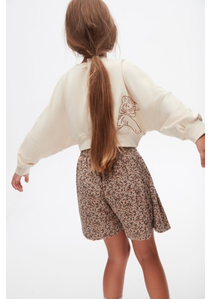 37520 Kız Çocuk Krem Leo Sweat modelleri