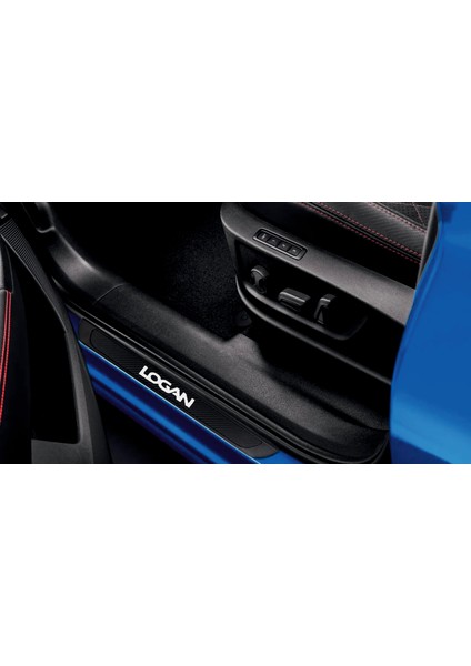 Dacia Logan 2005-2021 Modeller Old Krom Karbon Eşiği 4 Parça Krom Yazılı