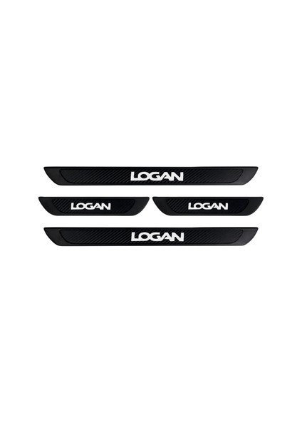 Dacia Logan 2005-2021 Modeller Old Krom Karbon Eşiği 4 Parça Krom Yazılı