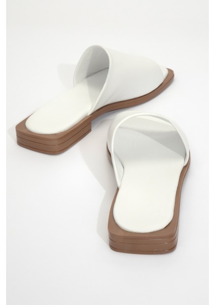 Kadın Bantlı Deri Terlik Zy 8011 Beyaz fırsatları