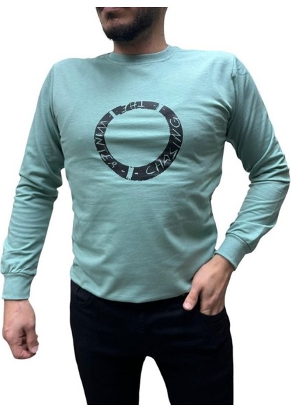 Baskı Desenli 2 Iplik Erkek Sweat