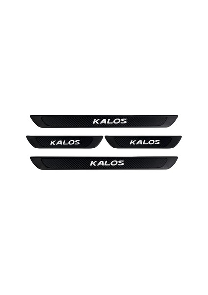 Chevrolet Kalos 2002-2007 Modeller Old Karbon Kapı Eşiği 4 Parça Krom Yazılı