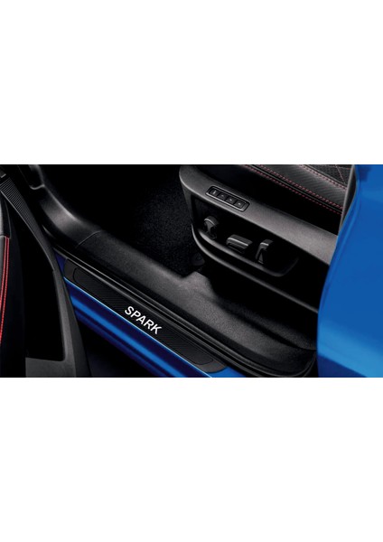 Chevrolet Spark 1998-2022 Modeller Old Karbon Kapı Eşiği 4 Parça Krom Yazılı