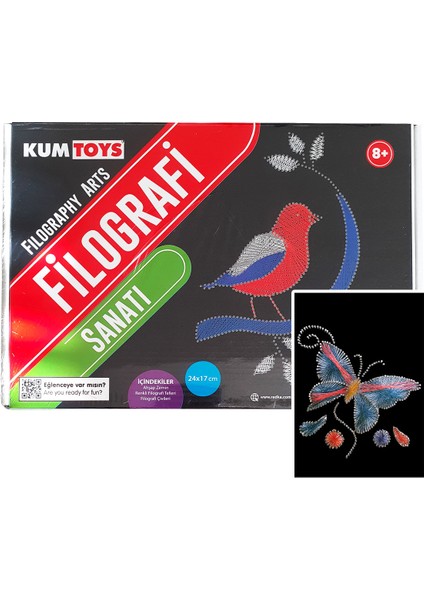 Filografi Sanatı 24X17 cm Kelebek Deseni