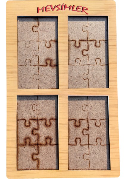 Eğitici Ahşap Oyuncak | Dört Mevsim, Mevsimler Eğitici Ahşap Bul-Tak Puzzle indirimleri
