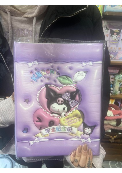 Kuromi Tasarımlı Dosya Renkli Sayfalı Defter A4 Boyu