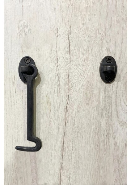 Pirinç Döküm Oksit Siyah Rengi 12 cm Kancalı Pencere/Kapı/Dolap Kapağı Mandalı
