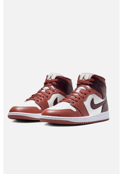 Air Jordan 1 Mid Night Maroon Unısex Deri Bilekli Günlük Spor Ayakkabı modelleri