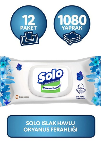 Islak Havlu Okyanus Ferahlığı 12'li Set 1080 Yaprak