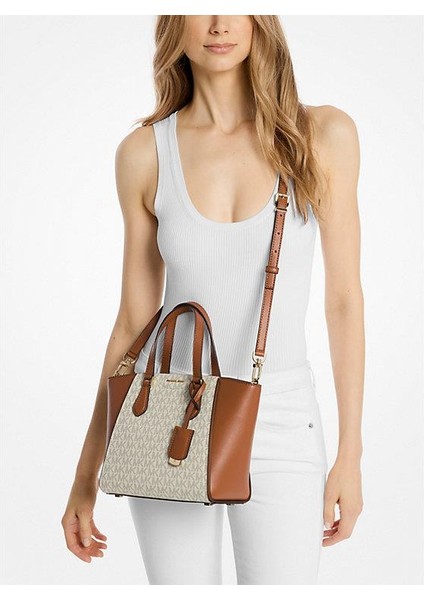 Taryn Small Signature Logo And Leather Convertible Crossbody Bag 32F4GTBC1B