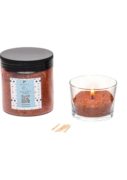 Dark Amber Kokulu Taba Yaratıcı Inci Tozu Mum (30 Adet Fitil ile BIRLIKTE)-250 gr
