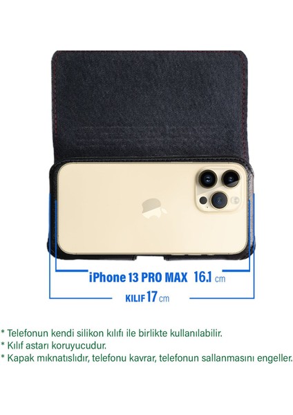 iPhone 12 Pro Max Kemer Kılıfı Bel Telefon Kapaklı Kılıf