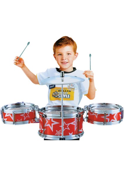 Jazz Drum Mini Bateri Seti - Kırmızı