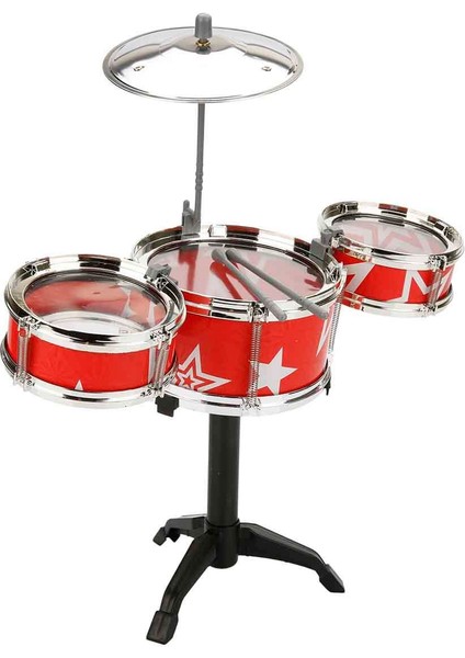 Jazz Drum Mini Bateri Seti - Kırmızı