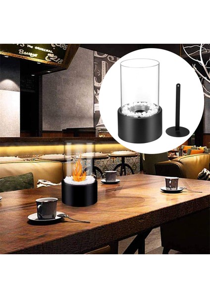 Bio Şömine Balkon Veranda Rüzgar Geçirmez Iç Mekan Masa Üstü Yangın Taşınabilir (Yurt Dışından)