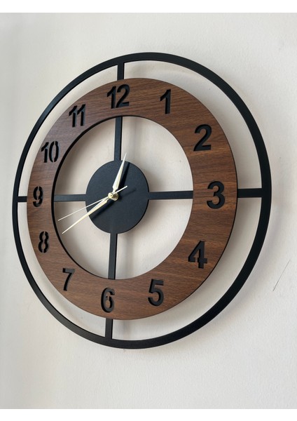Ahşap Siyah Ceviz Ev Ofis Mobilya Renk Desenli Hediyelik Sessiz Duvar Saati 40CM modelleri