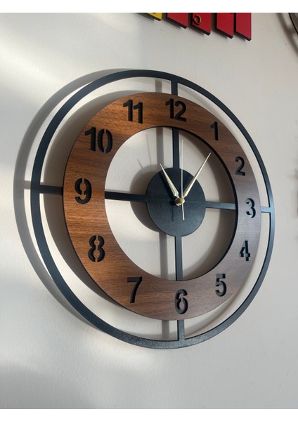 Ahşap Siyah Ceviz Ev Ofis Mobilya Renk Desenli Hediyelik Sessiz Duvar Saati 40CM indirimleri
