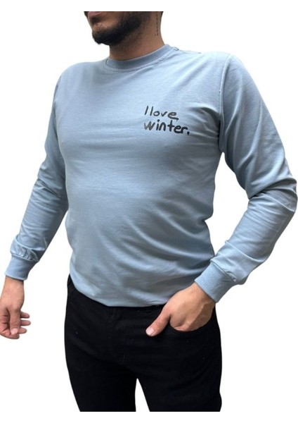 Baskı Desenli Erkek 2 Iplik Sweat- I Love Winter fiyatları