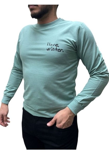 Baskı Desenli Erkek 2 Iplik Sweat- I Love Winter fiyatları