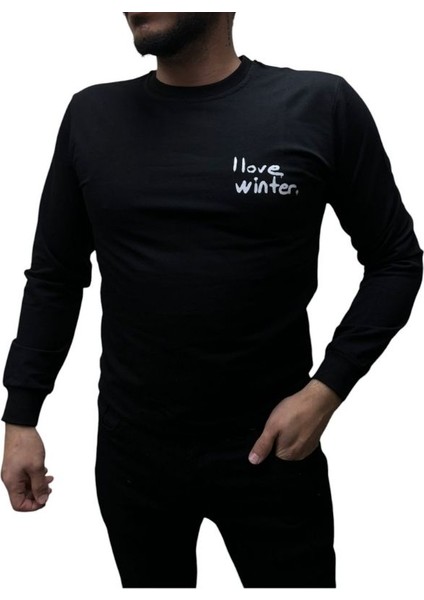 Baskı Desenli Erkek 2 Iplik Sweat- I Love Winter fiyatları