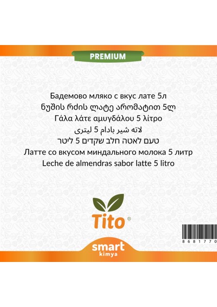 Premium Badem Sütlü Latte Aroması 5 Litre fiyatları