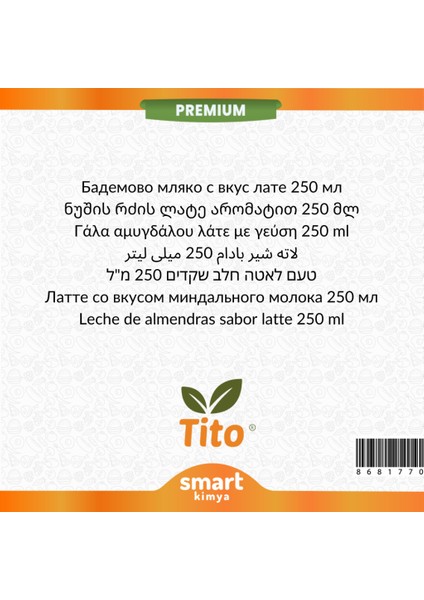 Premium Badem Sütlü Latte Aroması 250 ml fiyatları