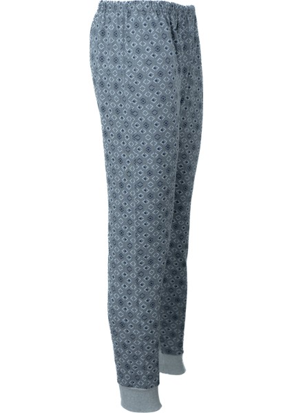 Erkek Kışlık Içik Pijama Pamuklu Kalın Içi Miflonlu Desenli Paçasılastikli Sıcak Tutar Rahat