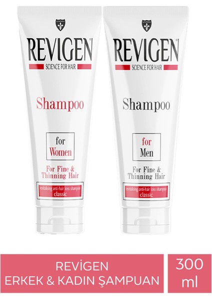 Revigen Erkek Şampuan 300 ml + Kadın Şampuan 300 ml