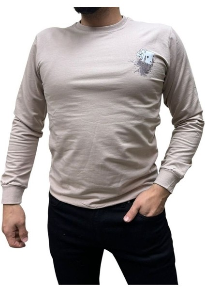 Baskı Desenli 2 Iplik Erkek Sweat - Iskambil fiyatları