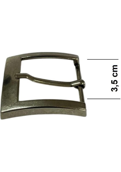 Kemer Tokası 3,5 cm Bej Nikel Hafif Ürün (Leathercraft, Deri Hobi)