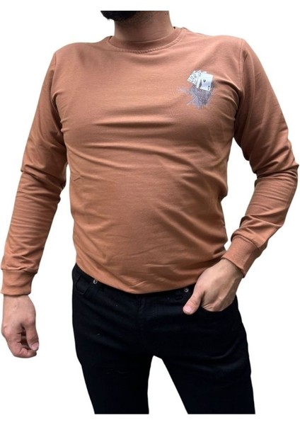 Baskı Desenli 2 Iplik Erkek Sweat - Iskambil fiyatları