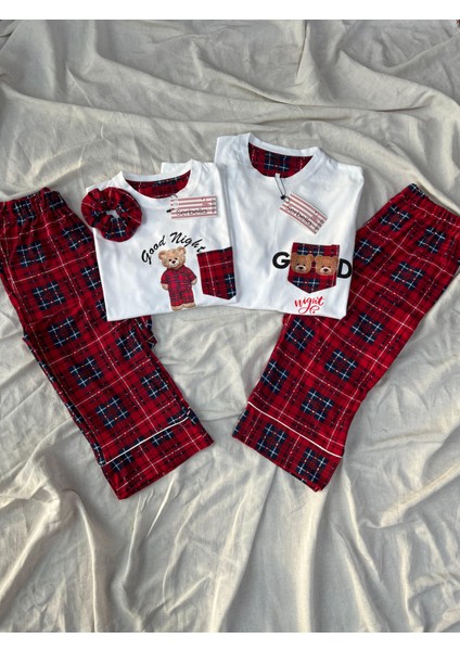 Good Night Pijamalı Tedy Pötikare Cepli Kadın Pijama Takımı(Sadece Kadın) fırsatları