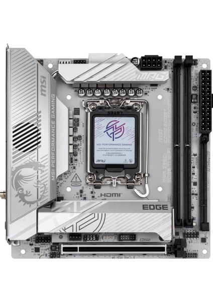 Msı MB Mpg Z890I Edge Tı Wıfı Soket 1851 Ddr5 8600MHZ(OC) USB 20GBPS 4xm.2 2xtb4 HDMI 2x Dp 5g Lan Wıfı 7 Mini Itx