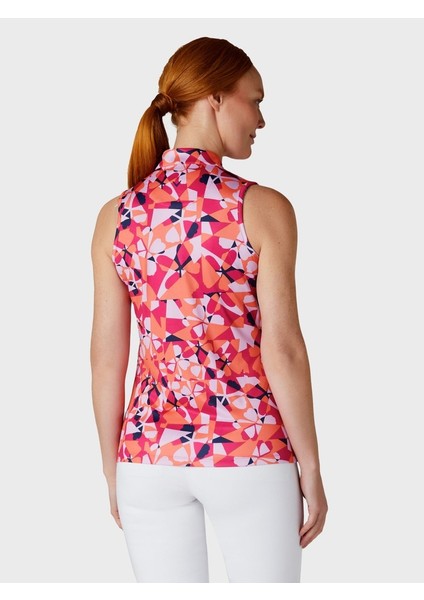 Geometric Floral Sl With Kolsuz Kadın Tshirt