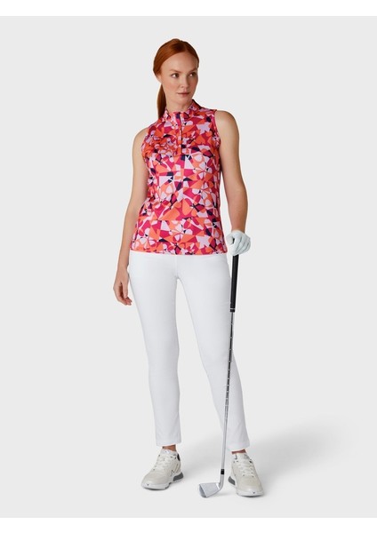 Geometric Floral Sl With Kolsuz Kadın Tshirt