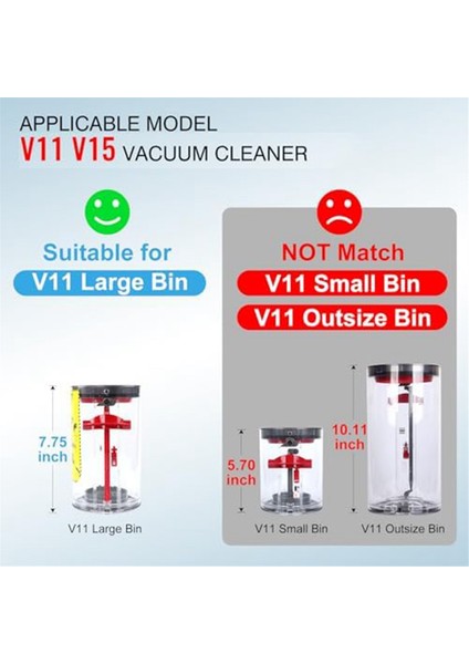 V15 SV14 SV15 SV22 Için Yükseltilmiş Toz Haznesi Yedeği (Yurt Dışından)