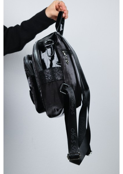 Straw Siyah Simli Kadın Sırt Çantası fırsatları