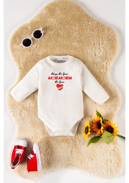 Unisex Pamuklu Anneanne Baskılı 0-12 Ay 2li Uzun Kollu Bebek Body Zıbın modelleri