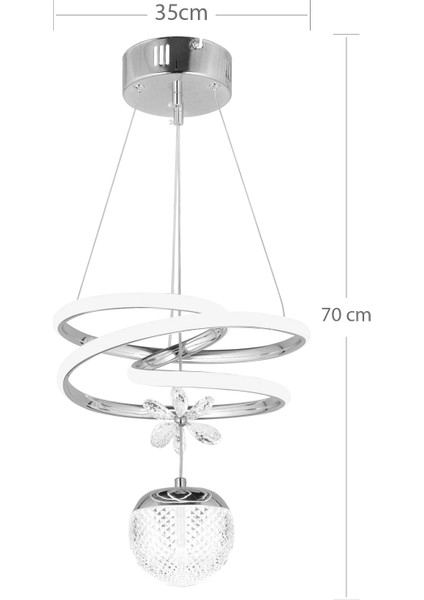 Modern Tek Toplu Kıvrımlı Üç Renkli Gold Sarkıt LED Avize