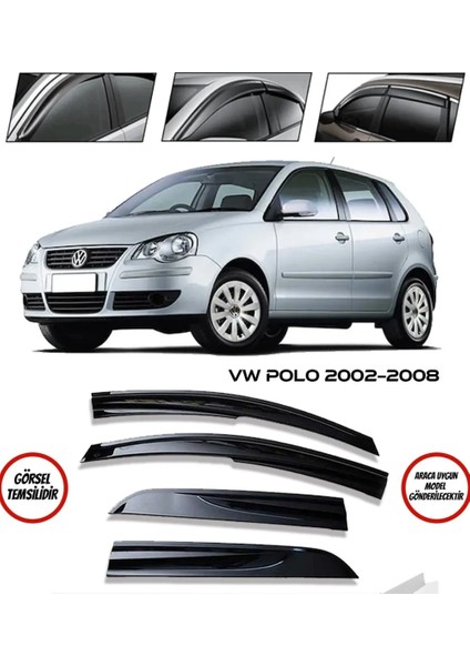 Vw Polo 2002-2008 Oto Cam Rüzgarlık 4lü Takım