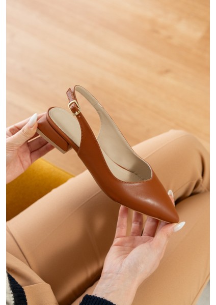 Liona Taba ( 3 cm Topuklu ) Sivri Burun Topuklu Babet fiyatları