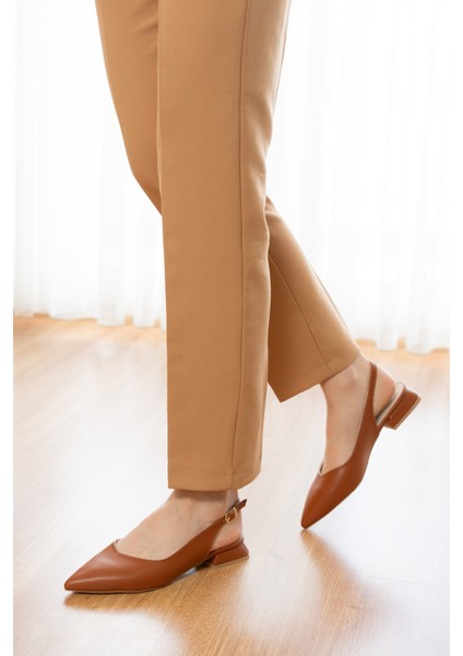 Liona Taba ( 3 cm Topuklu ) Sivri Burun Topuklu Babet modelleri