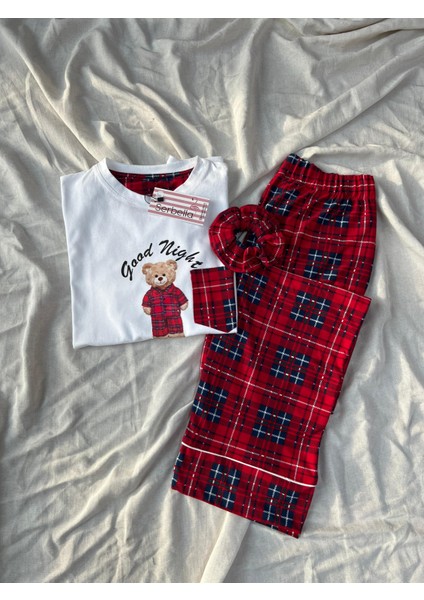 Good Night Pijamalı Tedy Pötikare Cepli Erkek Pijama Takımı(Sadece Erkek) fırsatları
