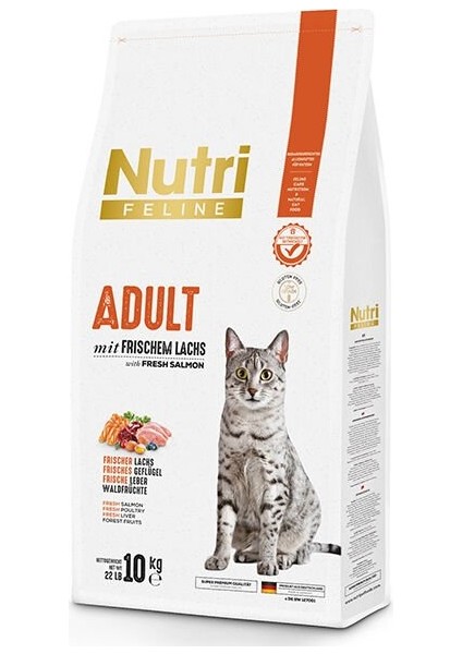 Nutri Feline Taze Somonlu Yetişkin Kedi Maması 10 kg (Stt: 06.2024) - Petshopundan