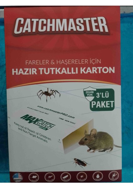 Fareler & Haşereler İçin Hazır Tutkalı Karton 3'lü
